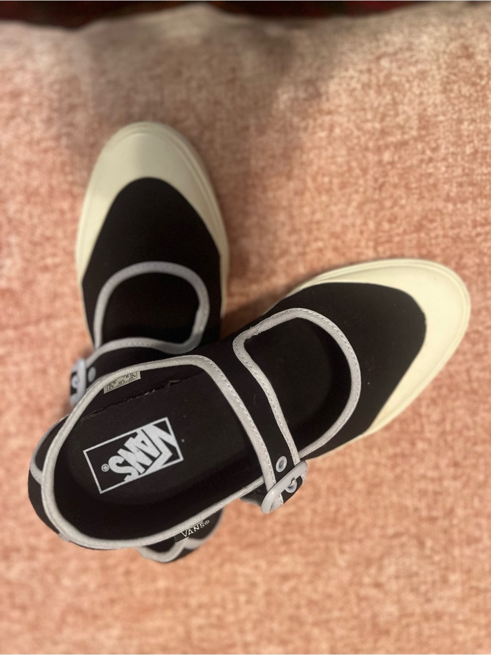 Vans Black and White Mary Jane Sneaker Flats